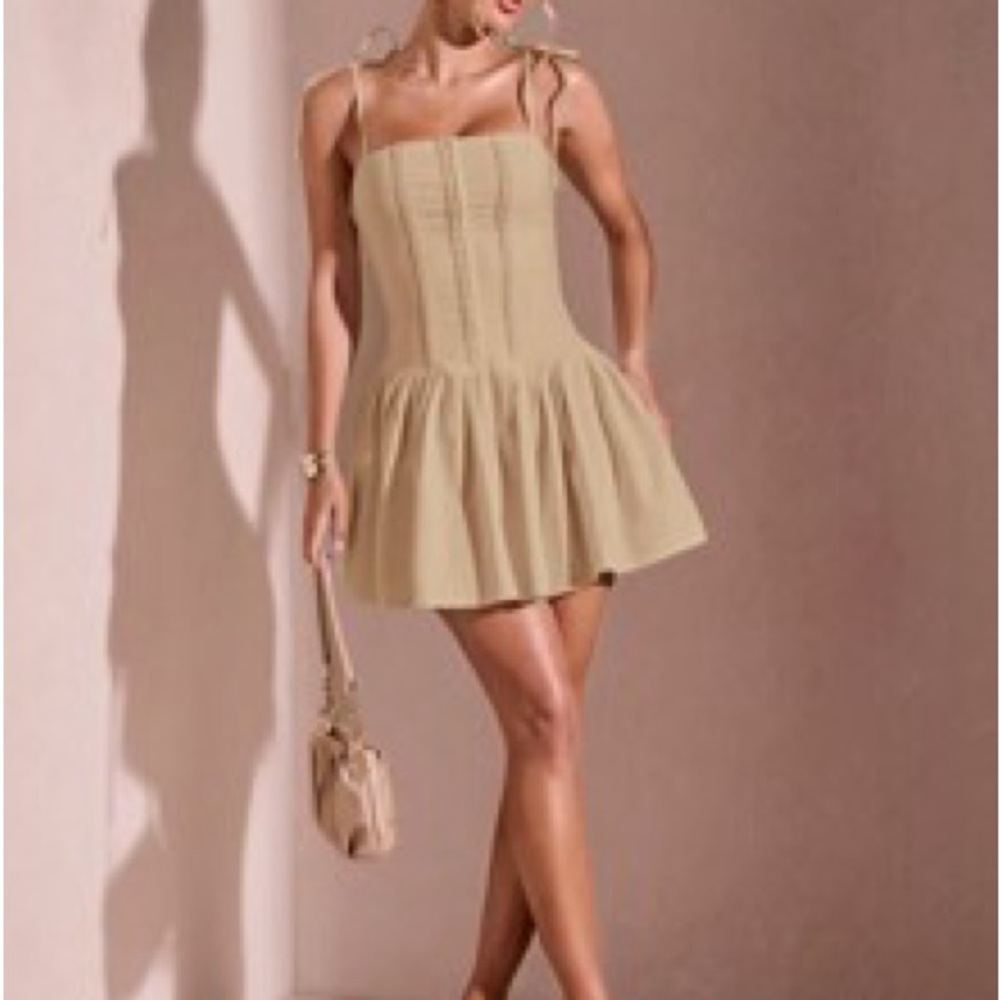 Chic Beige Mini Dress -BNWT
